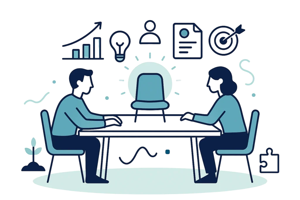 Recrutement startup – entretien entre candidat et recruteur | Combe Consulting